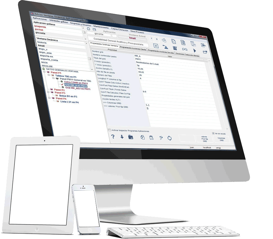 Características de la plataforma gsBase para diseñar software de gestión